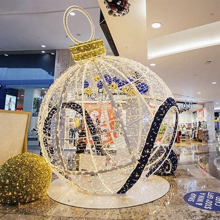 Factory Direct Sale Customized Size Outdoor-3d-motif-led-lights-giant-christmas-ball