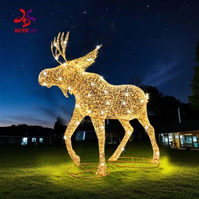 2025 Senaste juldekorativa festliga lysande renar Moose Motiv Light